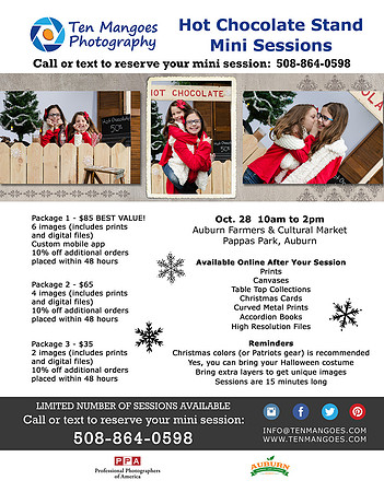 Flyer for hot chocolate shoots 2018